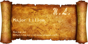 Major Liliom névjegykártya